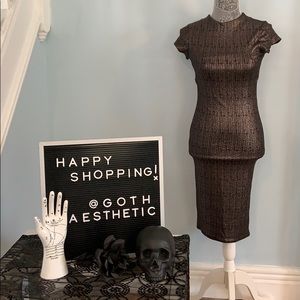 Long Shiny Metallic Bodycon Dress